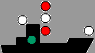 3 feux (rouge, blanc, rouge) superposés, un feu blanc à l'avant et un en tête de mât, plus un feu vert sur le coté