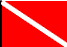 pavillon rouge avec une ligne blanche