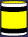 cylindre jaune avec 2 bandes noires et blanches