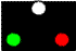 feu blanc de mât, un feu vert à gauche et un feu rouge à droite